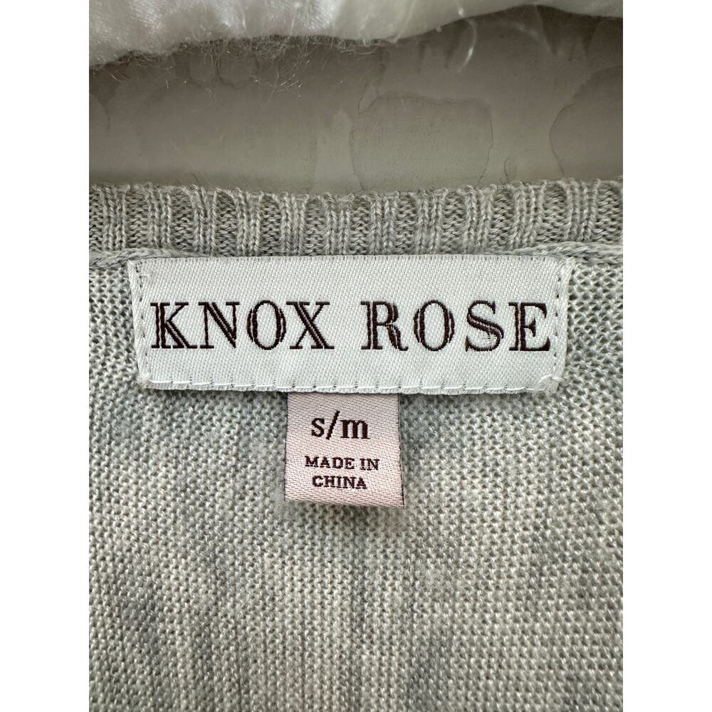 KNOX ROSE | Light Gray Oversized Long Sleeve Top Boho Drop Shoulder Tunic | S/M - Picture 7 of 8